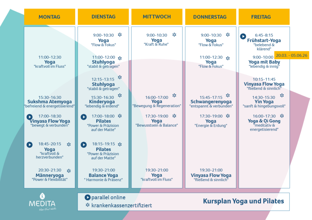 Yoga Pilates Kurse MEDITA Dresden