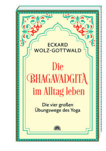 Grafik für das Seminar "Bhagavadgita in Alltag leben" in Form eines indischen Buches 