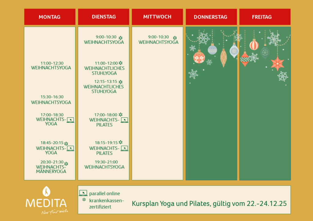 Yoga Pilates Dresden Weihnachten